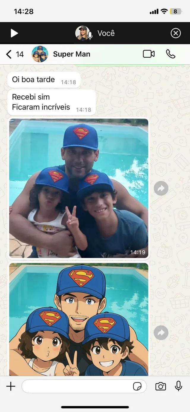 Conversa de cliente no WhatsApp elogiando o pedido